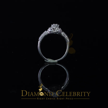 DiamondCelebritees Cubic Zirconia 925 Sterling White Silver Round Engagement Women's Ring Size 7