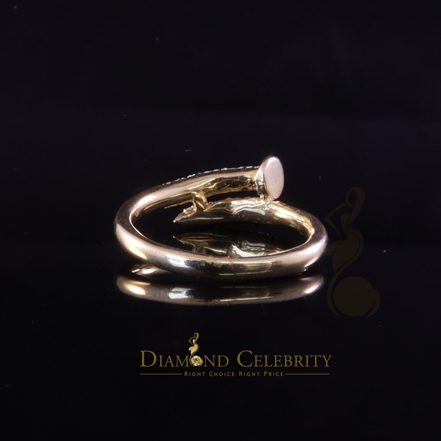 DiamondCelebritees 0.52ct Cubic Zirconia Yellow Sterling Silver Men's/ Women Engagement Ring Size 8