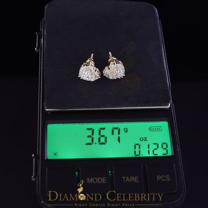 DiamondCelebritees  925 Sterling Yellow Silver 1.64ct Cubic Zirconia Heart Women's Stud Earrings