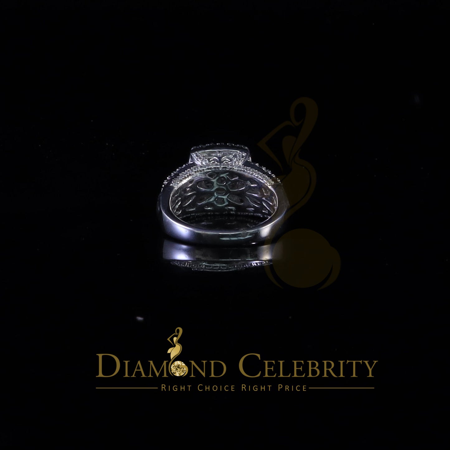 DiamondCelebritees 925 White Silver 4.0ct Square Shape Cubic Zirconia Engagement Womens Ring size 7
