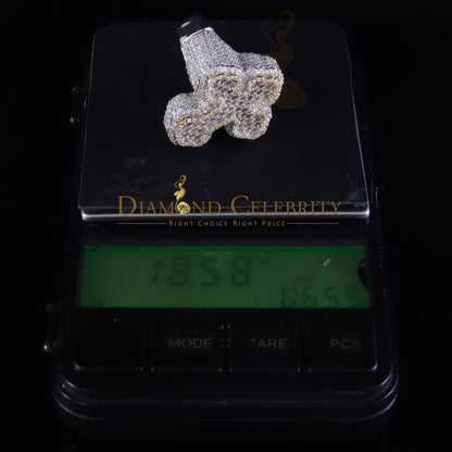 DiamondCelebritees New White 925 Sterling Silver 6.00ct VVS D Moissanite Rings Size 10 Cross Men's