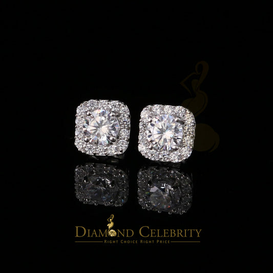 DiamondCelebritees  White 3.8ct Cubic Zirconia 925 Sterling Silver Women's & Men's Square Earrings