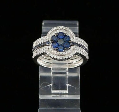 DiamondCelebritees 925 Sterling White Silver 2.50ct Floral Shape Cubic Zirconia Womens Ring SZ 6.5