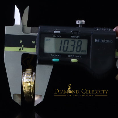 DiamondCelebritees 925 Yellow 1.75ct Cubic Zirconia Silver Men's Adjustable Ring From SZ 9 to 11