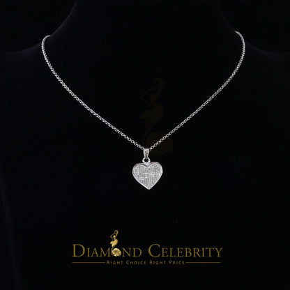 DiamondCelebritees  Real 0.25ct Diamond Sterling 925 Silver HEART Charm Necklace White Pendant