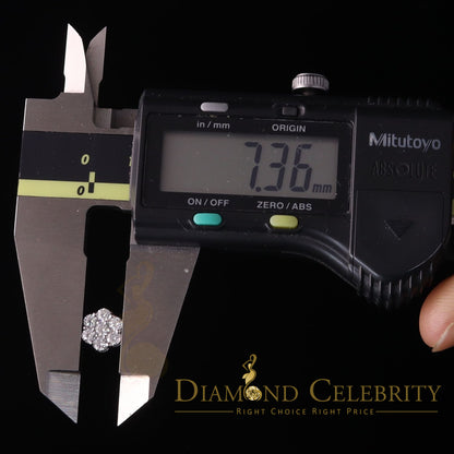 DiamondCelebritees 1.0ct Vvs 'D' Color Genuine Moissanite Stud FLORAL Earrings 10k Real White Gold