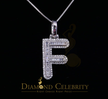 DiamondCelebritees White Bugutte Initial All Alphabet Sterling Silver Pendant with Cubic Zirconia