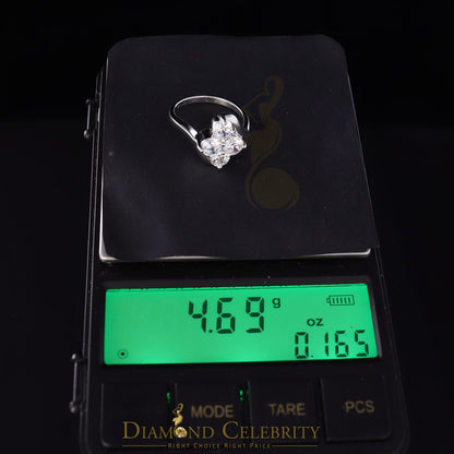 DiamondCelebritees 925 White Silver 1.25ct Cubic Zirconia 4 Stone Engagement Womens Ring Size 7