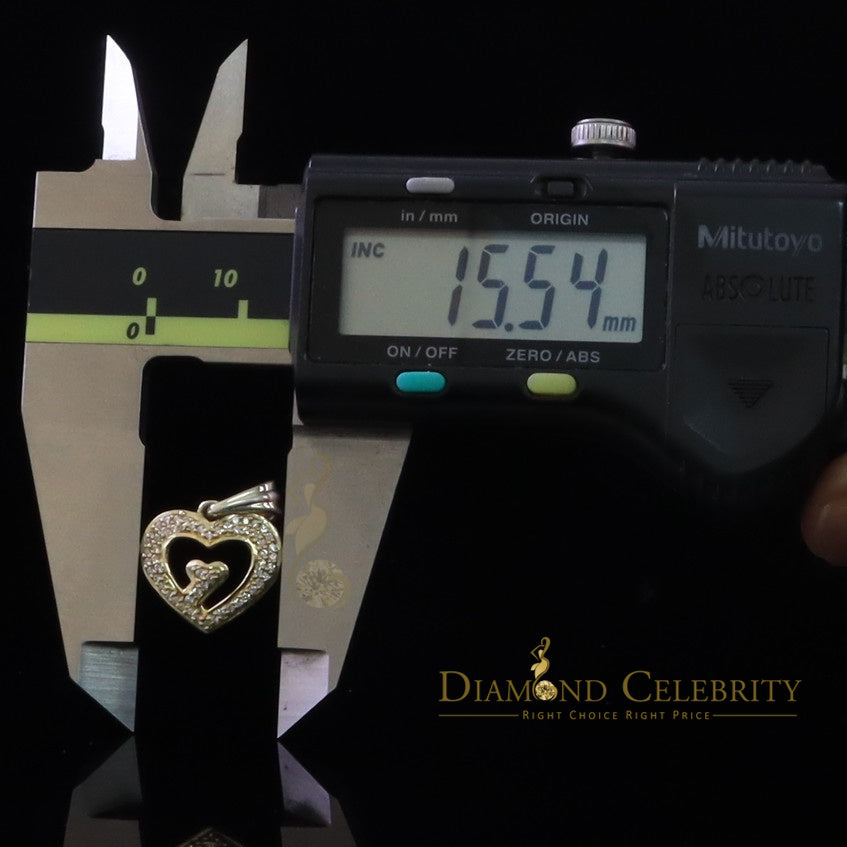 DiamondCelebritees Promising Yellow Sterling Silver Heart Pendant with 2.38 Grams w/ Cubic Zirconia