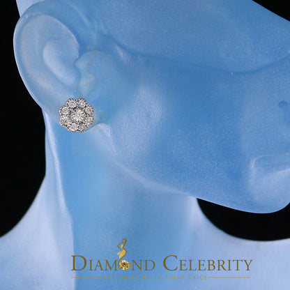 DiamondCelebritees 0.10ct Diamond 925 Sterling Silver Yellow Floral Earrings For Men's & Women's