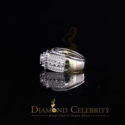 DiamondCelebritees White Sterling Silver 3.50ct Round Cubic Zirconia Double Bridal Womens Ring SZ7