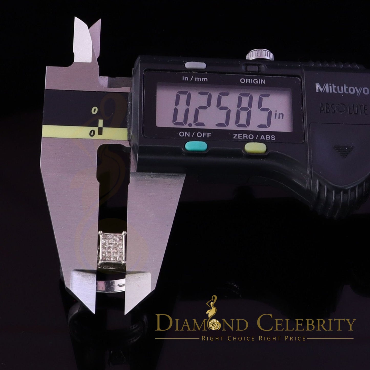 DiamondCelebritees 925 Sterling Silver White Real 0.33ct Princess Diamonds Square Ring Size 7