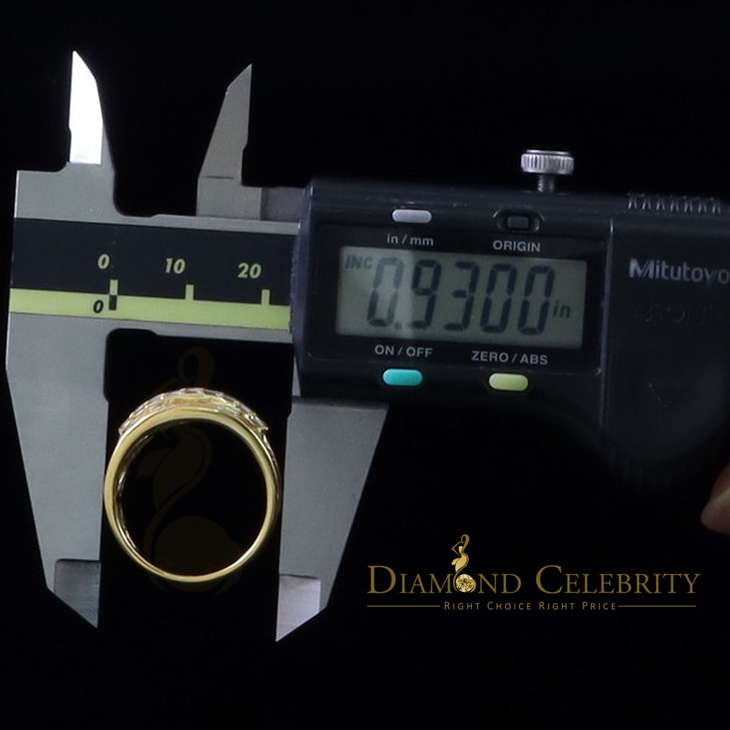 DiamondCelebritees 925 Yellow 1.75ct Cubic Zirconia Silver Men's Adjustable Ring From SZ 9 to 11