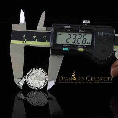 DiamondCelebritees 925 Sterling Silver Double Side Benedict Men's/Women's Pendant White Religious
