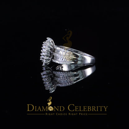 DiamondCelebritees  Diamond Celebrity 925 White Sterling Silver 129 Cubic Zirconia Bridal Ring SZ 8