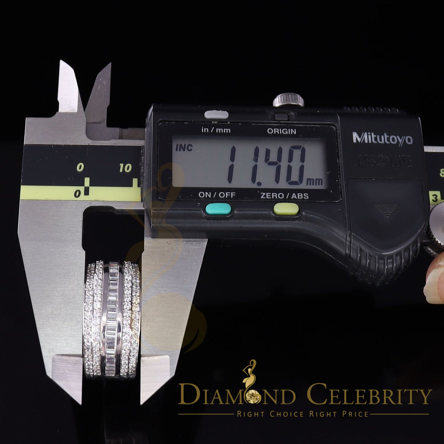 DiamondCelebritees Sterling White Silver 4.50ct Cubic Zirconia Band Fashion Men's Ring Size 9.5