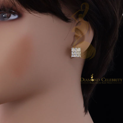 DiamondCelebritees 0.50ct Diamond 925 Sterling Silver Yellow For Men's / Women's Square Earrings