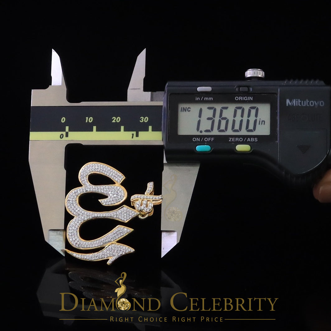 DiamondCelebritees Promising Yellow Sterling Silver Allah Shape Pendant with 2.77ct Cubicn Zirconia