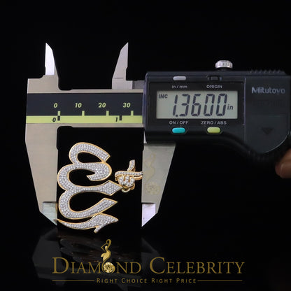 DiamondCelebritees Promising Yellow Sterling Silver Allah Shape Pendant with 2.77ct Cubicn Zirconia