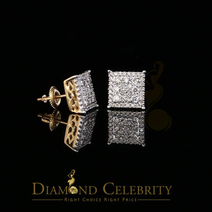 DiamondCelebritees 10K Real Yellow Gold with 1.20CT Real Diamond Men's/Women's Stud Earrings