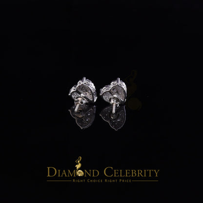 DiamondCelebritees  925 Sterling White Silver 1.64ct Cubic Zirconia Heart Women's Stud Earrings