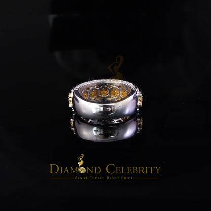 DiamondCelebritees 925 Moissanite White Round Shape Band Ring size 8 For Men's 2.50ct Silver VVS'D