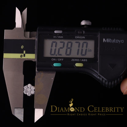 DiamondCelebritees 1.0ct Vvs 'D' Color Genuine Moissanite Stud FLORAL Earrings 10k Real White Gold