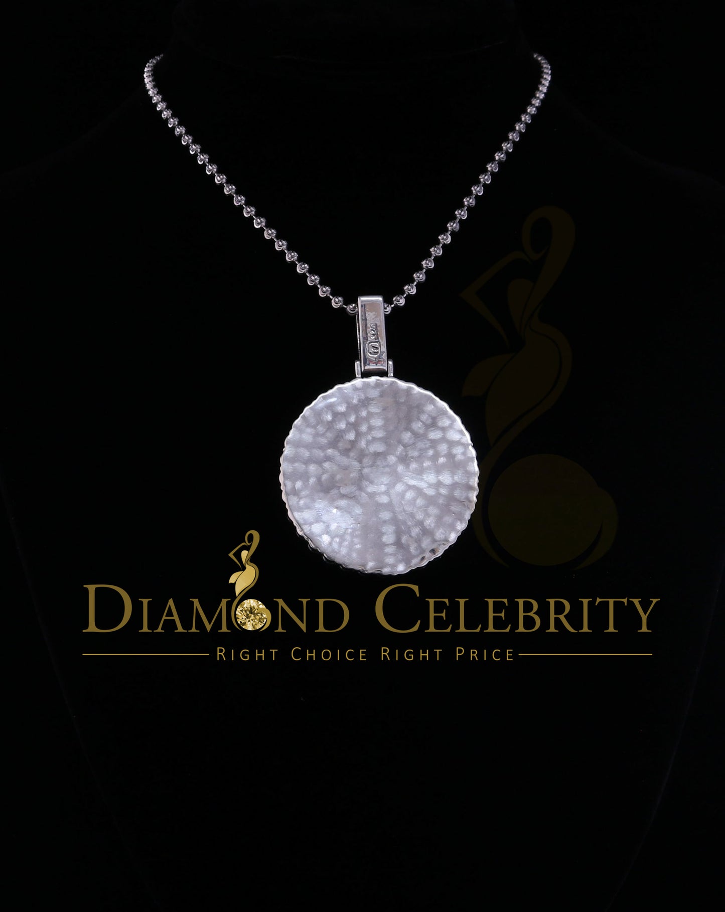 DiamondCelebritees White Charm 925 Sterling Silver Round Shape Pendant with15.09ct Cubic Zirconia