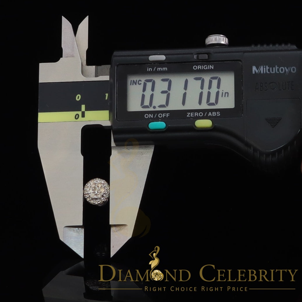 DiamondCelebritees 10K Real White Gold Real Diamond 0.55CT Men's/Women's Stud Round Earring