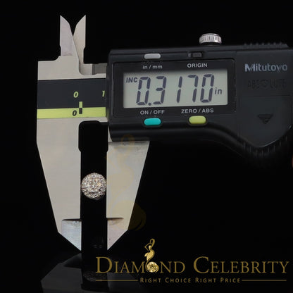 DiamondCelebritees 10K Real White Gold Real Diamond 0.55CT Men's/Women's Stud Round Earring