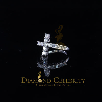 DiamondCelebritees 1.50ct Cubic Zirconia 925 Sterling White Silver Cross Womens Fashion Ring Size 8