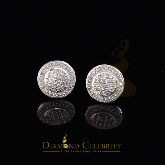 DiamondCelebritees 0.25ct Diamond 925 Sterling Silver White For Men's / Women's Round Earrings