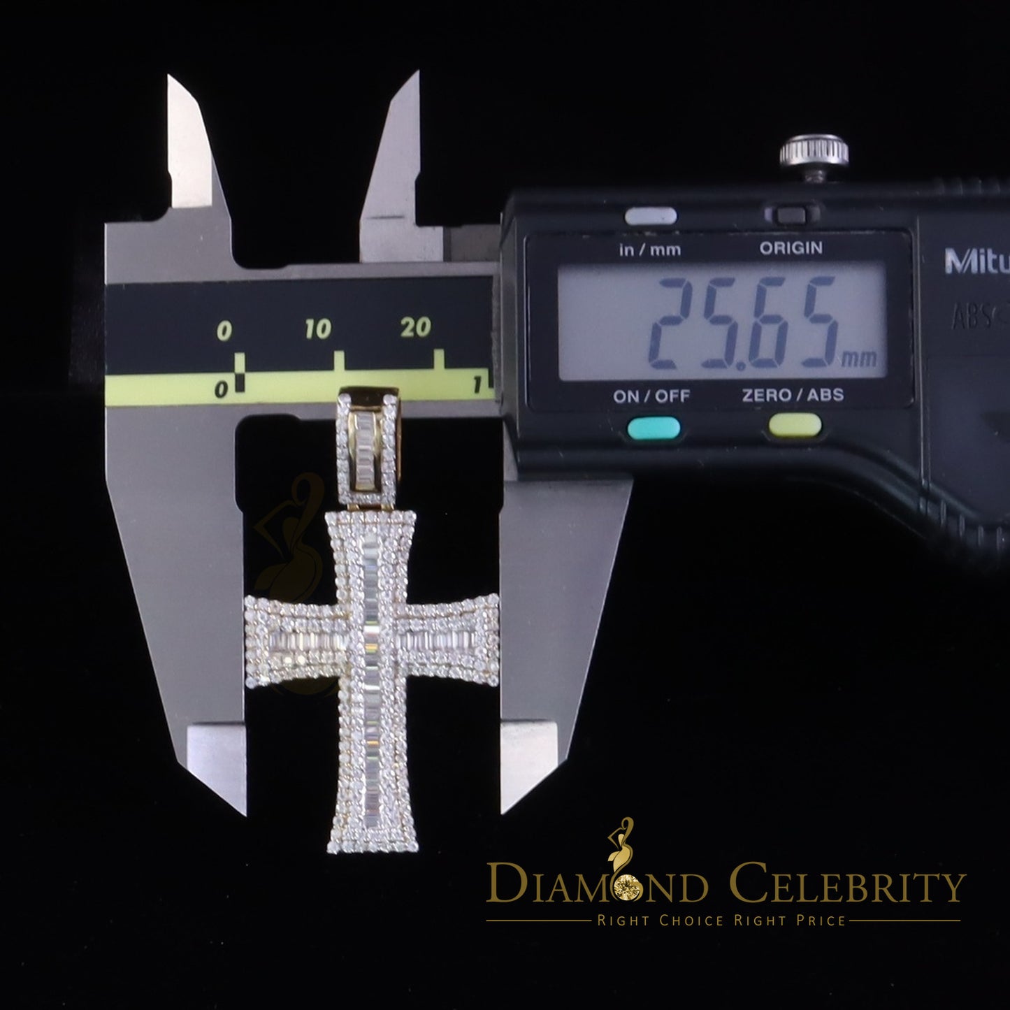 Diamondcelebritees Cross Pendant 925 Yellow Sterling Silver 2.25ct VVS D Clr. Moissanite for Women