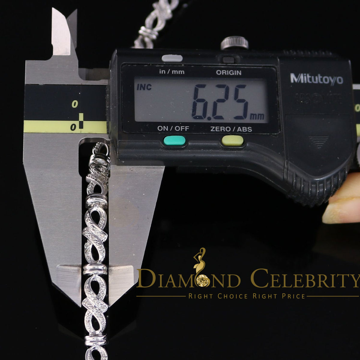 Diamondcelebritees 925 Sterling Silver White Bracelete Size 7 Inch with 0.22CT Genuine Diamonds