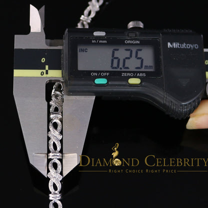 Diamondcelebritees 925 Sterling Silver White Bracelete Size 7 Inch with 0.22CT Genuine Diamonds
