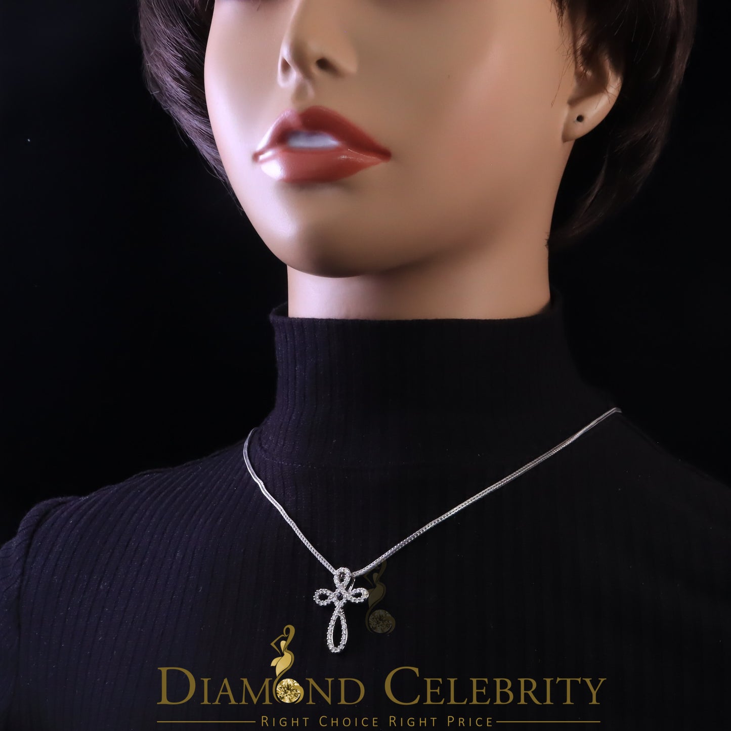 DiamondCelebritees White Charming Necklace 925 Sterling Silver Pendant with 3.41ct Cubic Zirconia