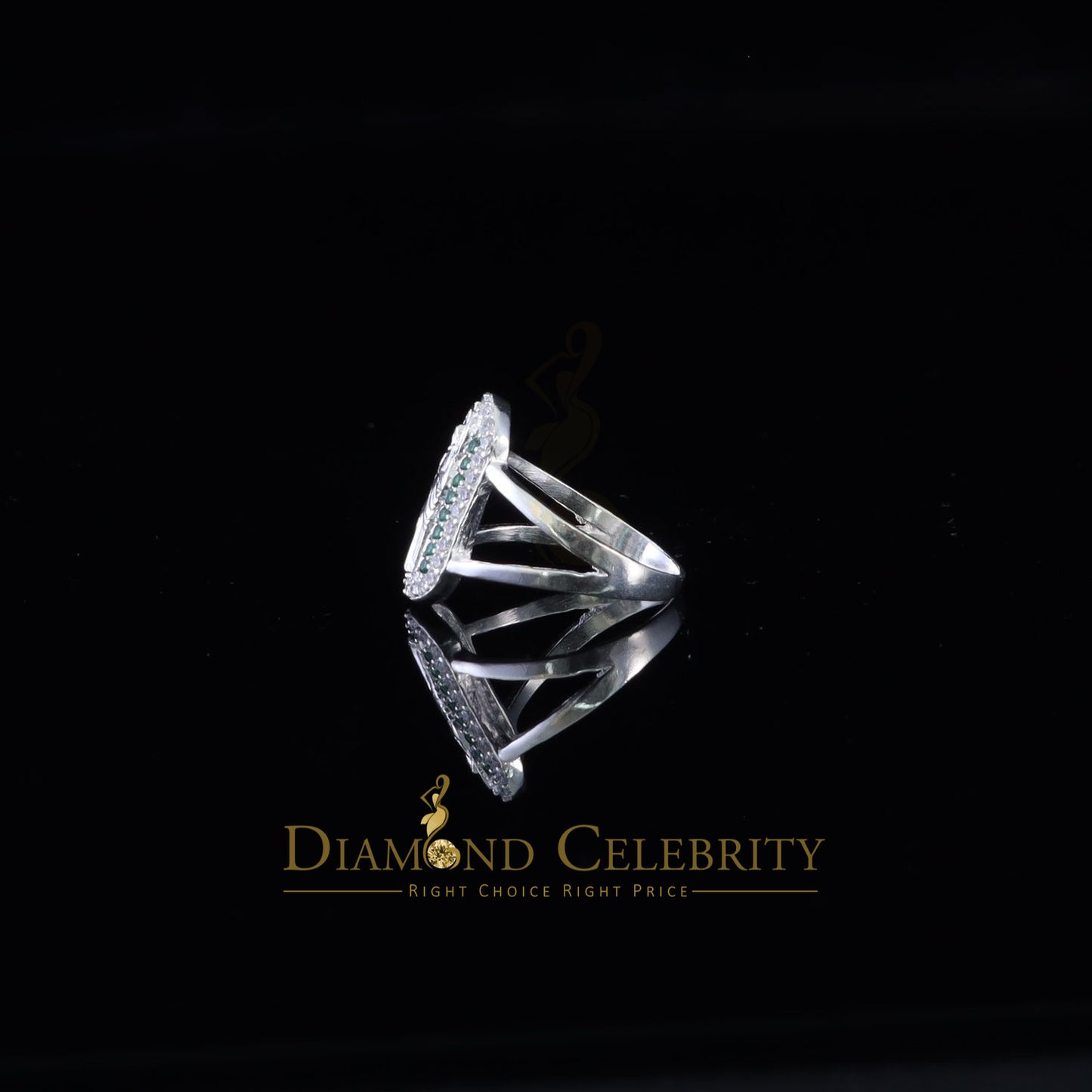 DiamondCelebritees Religious White 925 Sterling Silver Cubic Zirconia St. Jude Women's Ring Size 8