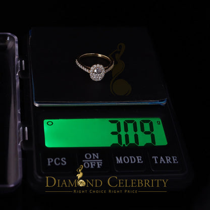 King Of Blings  10K Yellow Gold 1.50CT 'VVS' 'FL' D clr Oval Cut Moissonite Womens Ring Size 7