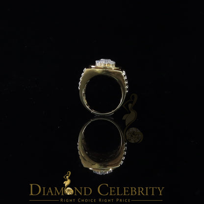 DiamondCelebritees Men's Yellow 925 Sterling Silver 1.80ct Round Cubic Zirconia Ring Size 8
