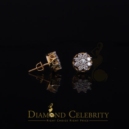 DiamondCelebritees FLORAL Earrings 10k Real Yellow Gold 1.00ct Vvs 'D' Color Genuine Moissanite