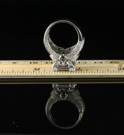 DiamondCelebritees 3.25ct Cubic Zirconia White 925 Silver Square Womens Engagement Ring Size 8
