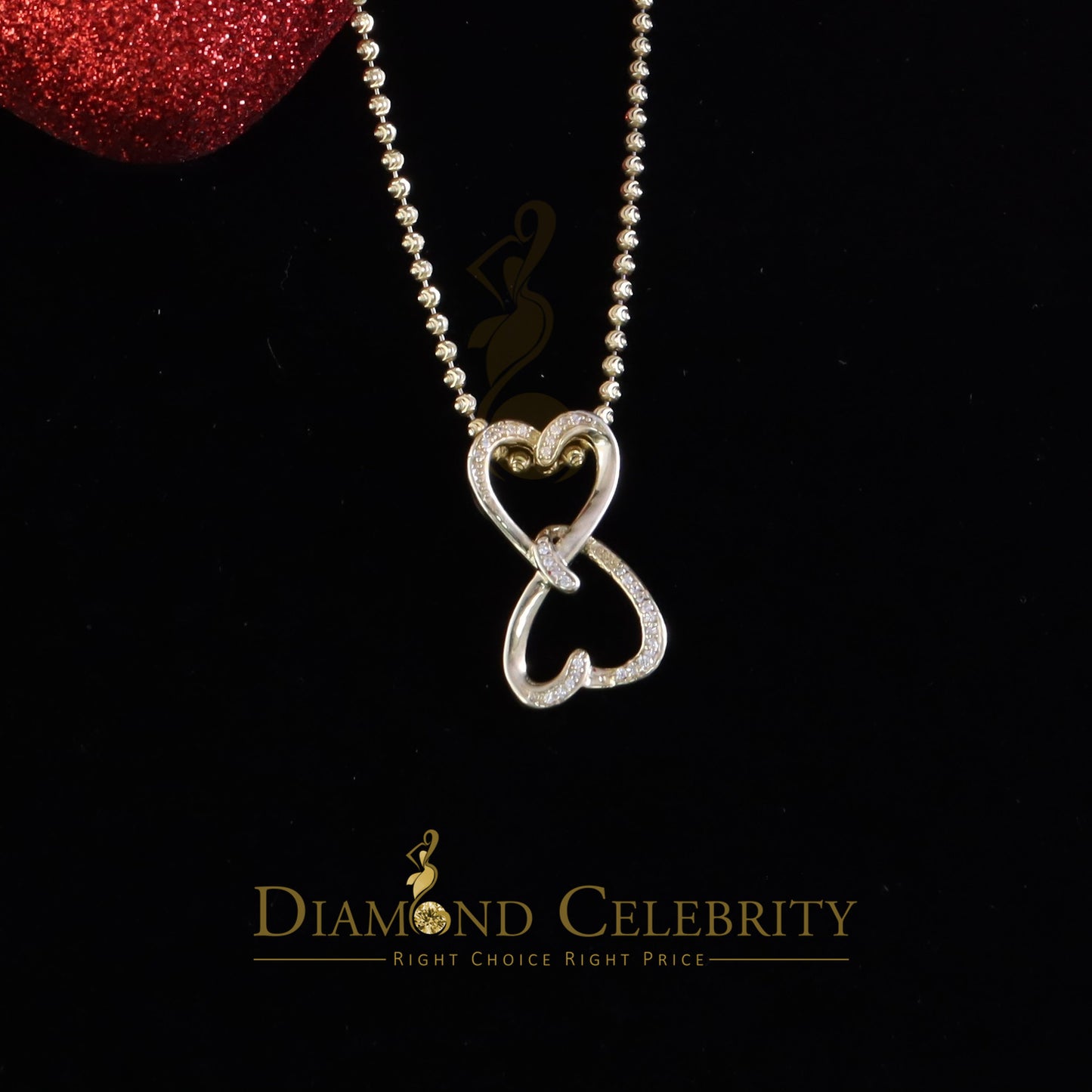 DiamondCelebritees 925 Sterling Yellow Silver Heart Fashion Pendant with 0.00ct Cubic Zirconia
