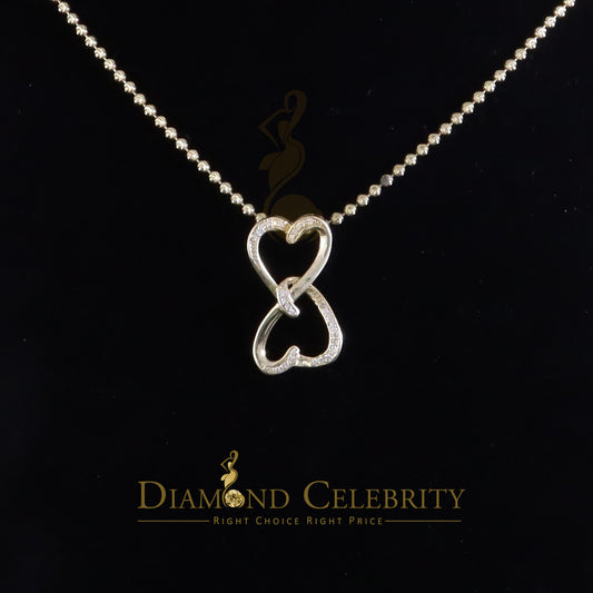 DiamondCelebritees 925 Sterling Yellow Silver Heart Fashion Pendant with 0.00ct Cubic Zirconia