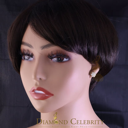 DiamondCelebritees  Round Style Earring 2.00ct Cubic Zirconia 925 Sterling Silver Yellow for He/She