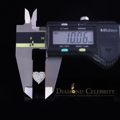 DiamondCelebritees  1.18ct Cubic Zirconia 925 White Sterling Silver Women's Hip Hop Heart Earrings