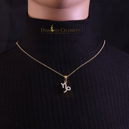 DiamondCelebritees 0.50ct Cubic Zirconia Yellow Silver CAPRICORN JANUARY Month Pendant Men & Women