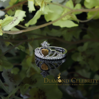 DiamondCelebritees 0.36 ct Cubic Zirconia 925 Sterling White Silver Crown Womens/Men's Ring Size 7