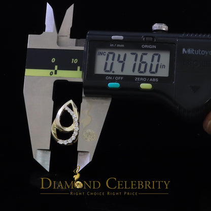 DiamondCelebritees Sterling Yellow Silver Pear Fashion Pendant with 0.00ct Cubic Zirconia Stone