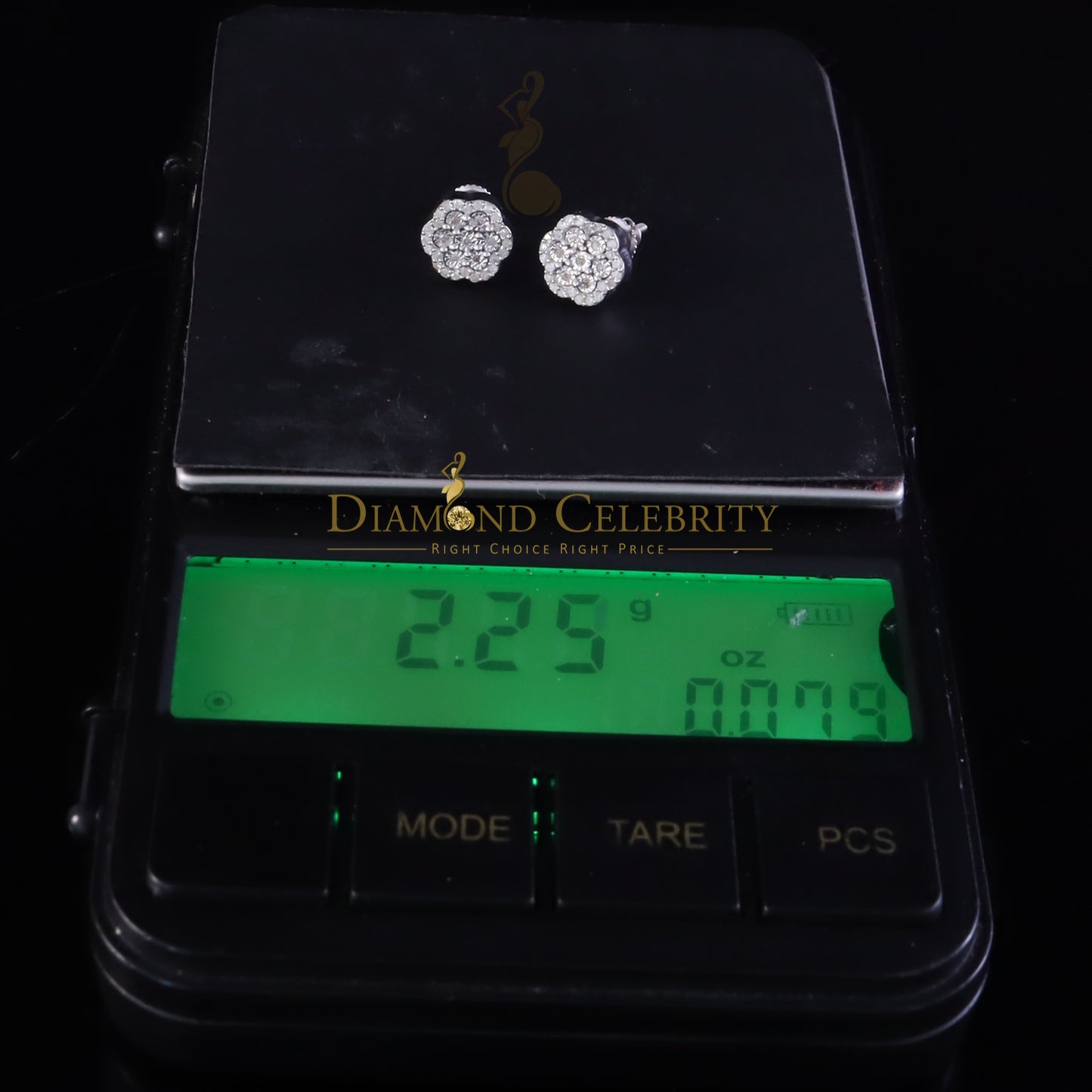 DiamondCelebritees Miracle Set Real 0.25ct Diamond 925 Silver White for Men's & Women Stud Earrings