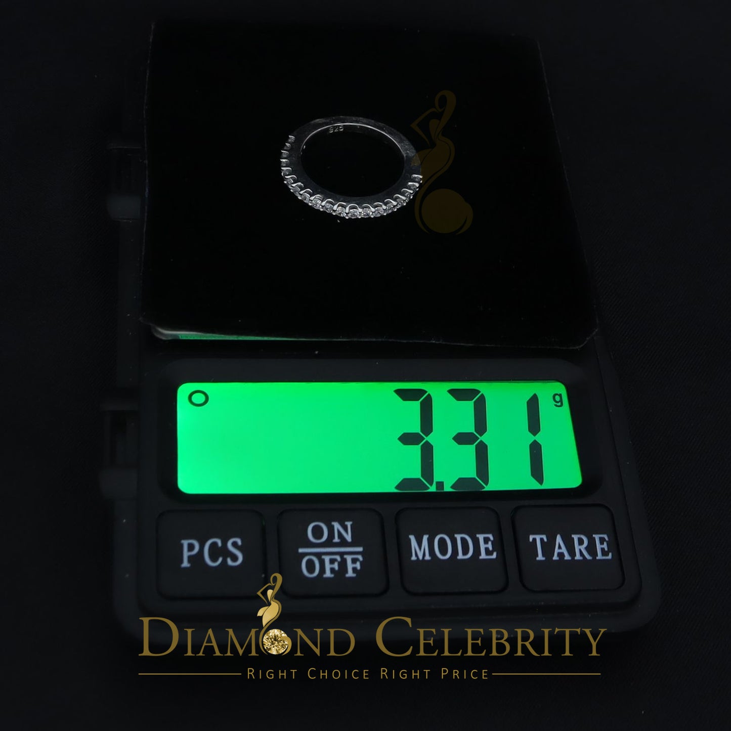 DiamondCelebritees 1.40ct Cubic Zirconia Sterling White Silver Round Engagement Women's Ring Size 7